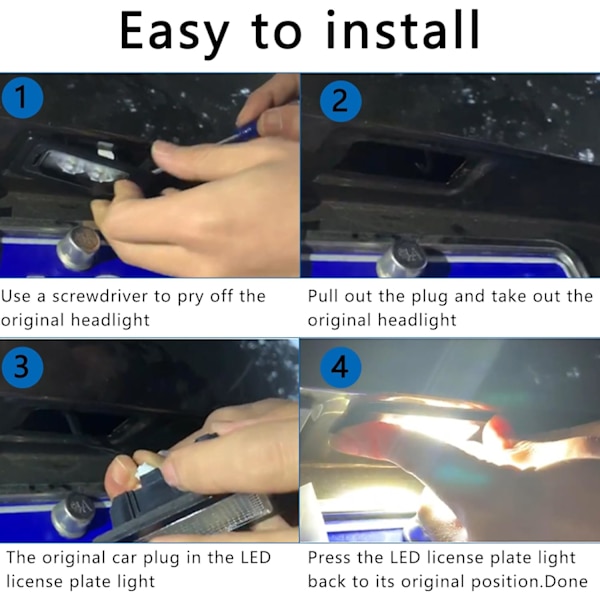 2PCS LED-nummerplåtsbelysning, ljusa skyltlampor för nummerplåt kompatibel med Ford F-150/250/350 Bronco Explorer Ranger, standard 6500K nummerplåtsbelysning montering biltillbehör