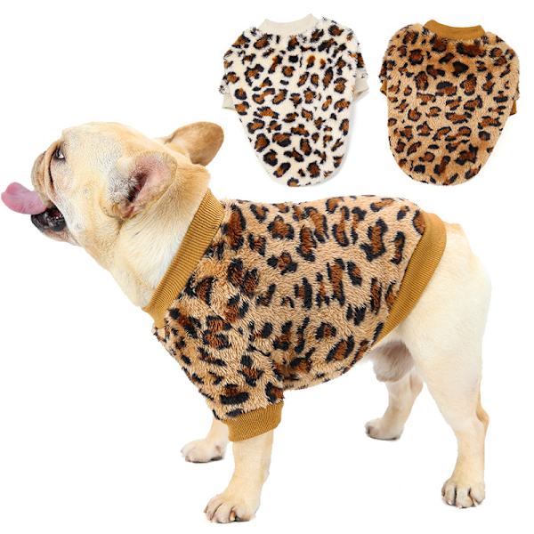 Kæledyrstøj, fortykket leopardprint hundetøj, 2-delt hundefleece c