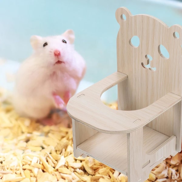 Hamster Høj Stol Hamster Træ Stol Mini Spisestue Høj Stol med T