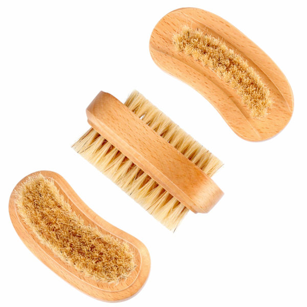 1 st Nail Brush för rengöring Trä Fingernagel Borstar Två Sidor Cl
