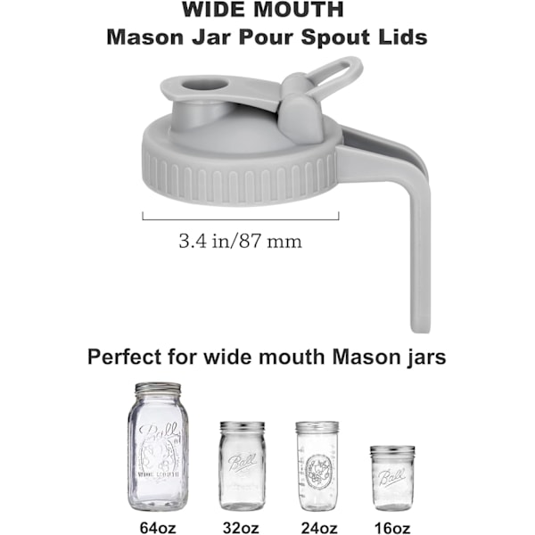 Hældesnude til Mason Jar til brede Mason Jar, lufttæt Mason Jar