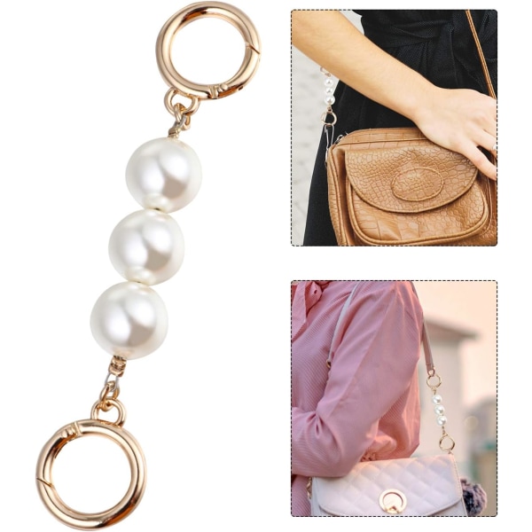 Bag Chain Strap Extender Imitation Pearl Beads Ersättningskedja för kedja