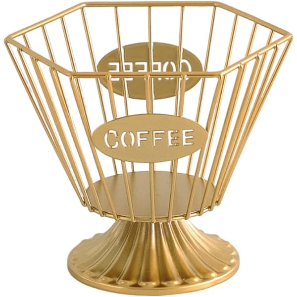 Kapselhållare Kaffetillbehör, Kaffekapselkorg Bärbar Robust Kaffepod Förvaringsställ Kaffepod Hållare för Bord, Guld