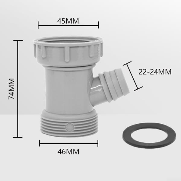 Rørforbindelse, køkkenvask overløbsfitting, praktisk overløbssamling til gevindrør og rørfittings (B)
