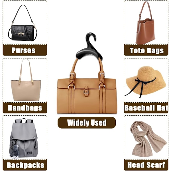 Handväskkrokar, Handväskhängare, Utrymmesbesparande, Stabila, Tillbehör, Designerväskor, 10 stycken