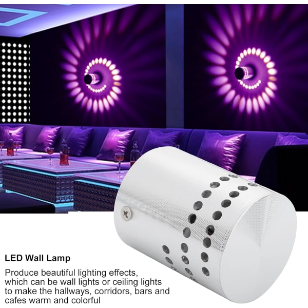 1 st Spiral LED-taklampa, 3W LED-vägglampa Låg power