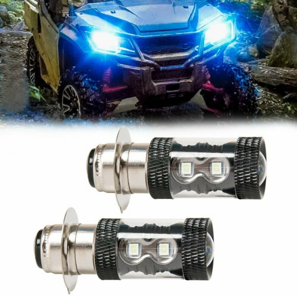 2x H6m 80W LED Super Blue -ajovalopolttimot p15d 16LED
