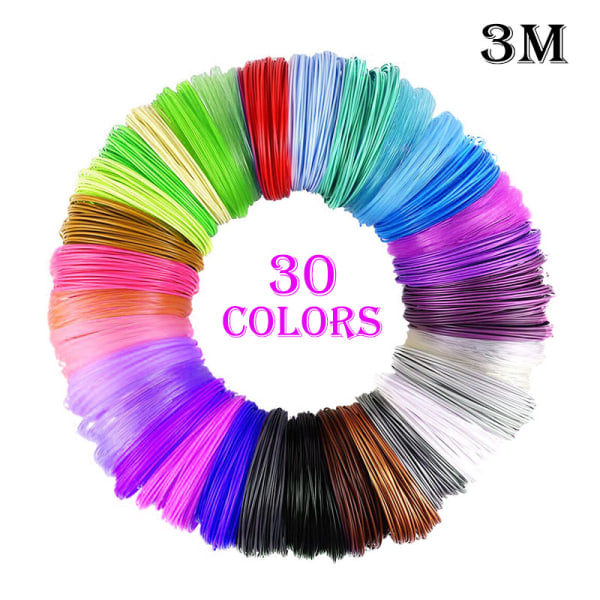 3d Pen Filament Plain, 30 Colors, 30m - 3d Pen Filament Plain 1.75 mm,