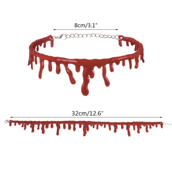 1 st Halloween skräckblodsdropp halsband Blod vampyr kostym halsband