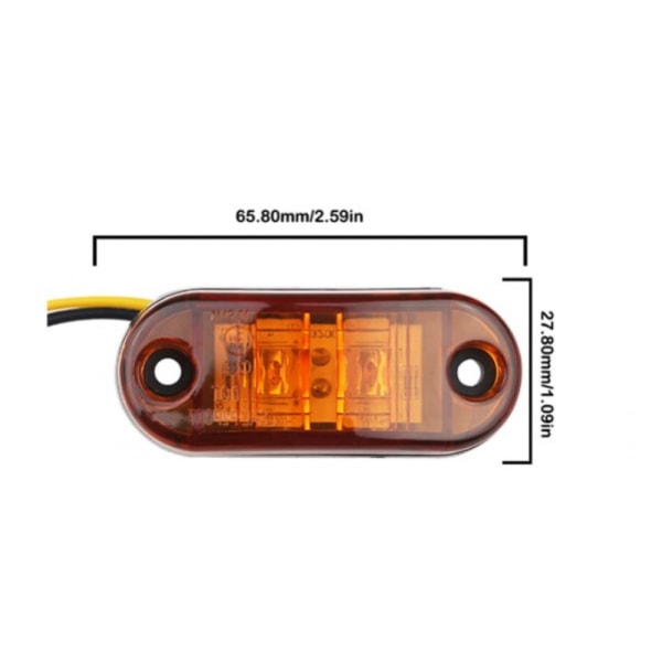 10 st LED-sidomarkeringsljus Signalljus 12V 24V Bil Lastbil Släpvagn Buss Tai