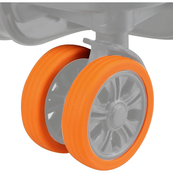 Hjulskydd för resväskor 8-pack, skyddande hjulskydd för handbagage, passar de flesta 8-hjulssnurror, resväskhjulskydd (orange)