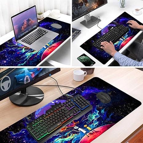Stor Gaming Musemåtte Anime Natt Himmel Stjerner Tilpasset Skrivebordsmåtte Mus