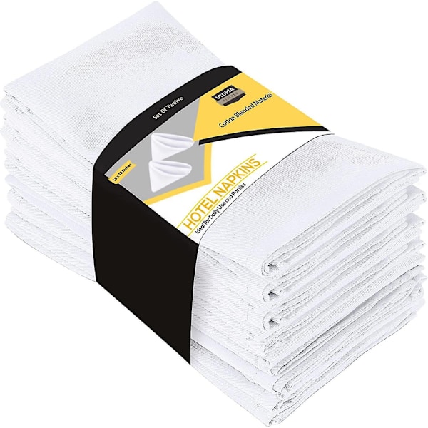 12-pack köksdukar 45x45cm bomullsblandning tvättbara och återanvändbara bordsdukar för hotellrestaurang