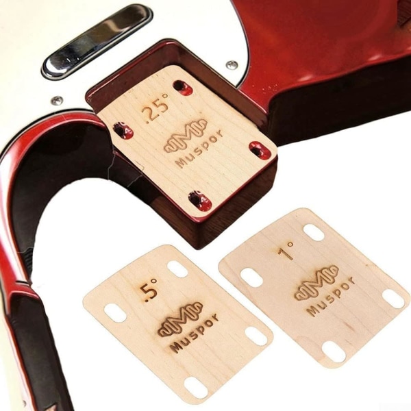 3 st gitarrhals shims, gitarrhals lönn distansset elgitarr hals shims lönnplatta 1 graders ersättningsdelar