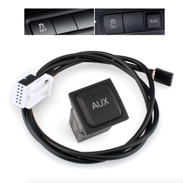 Car Aux Switch Interface Adapter In Socket With Cable Harness For Vw1