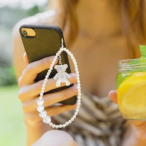 Perleformet armbånd med perler til telefon