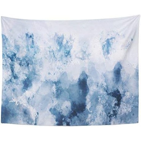Tapestry Print 150*130CM sininen Kylmä abstrakti akvarelli sininen hopea