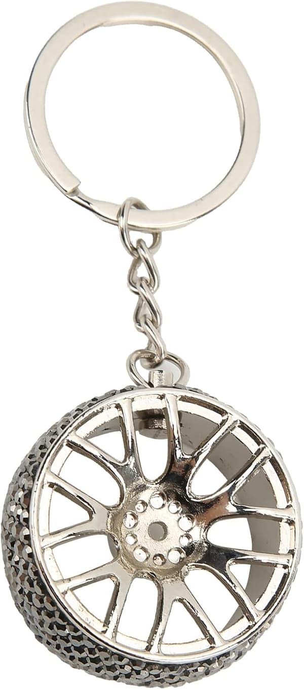 Vit glitter diamant nyckelring