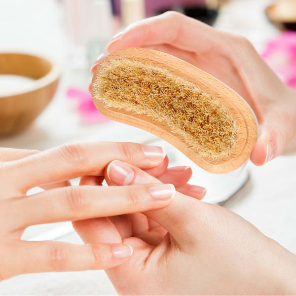 1 st Nail Brush för rengöring Trä Fingernagel Borstar Två Sidor Cl