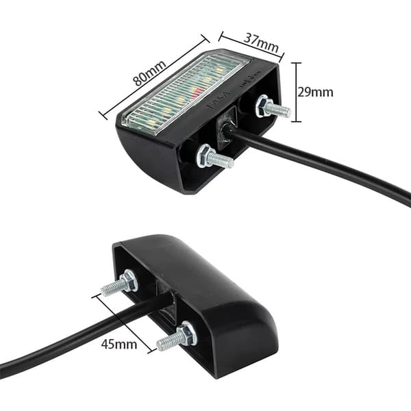 1 stk. LED-baglygte til nummerplade 12 V 24 V universal til trailer, bil ca