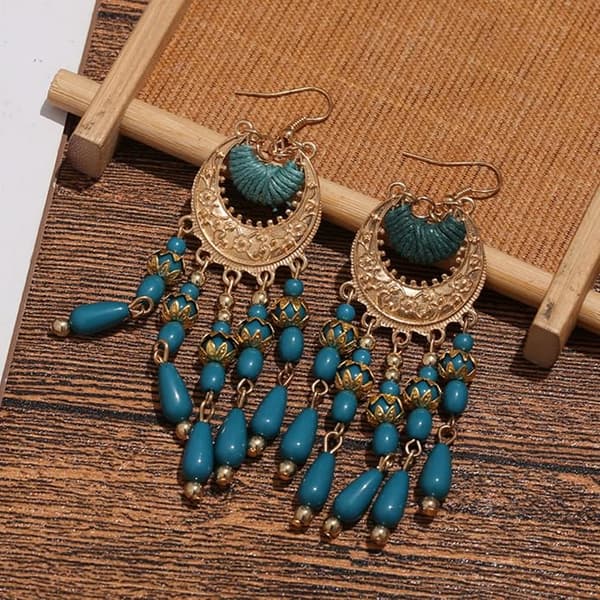 Boho Øreringe Kvast Øreringe Perle Øreringe Store Bohmiske Strand Øre