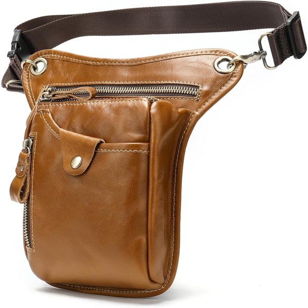 Genuine Leather Men Belt Bag Fanny Pack Waist Bag Belt Men Leather Bum