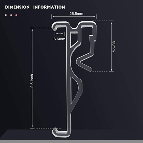2,5 tums gardinklämmor, genomskinliga gardinklämmor i plast för persienner, dolda