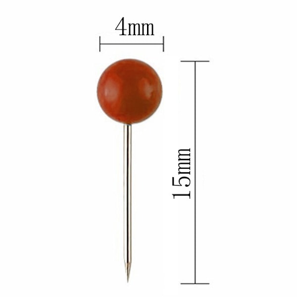 500 st kartnålar, 10 färger kartnålar korktavla plast runda prickhuvuden och stål nålar kartnålar(0,4 * 1,5 cm)