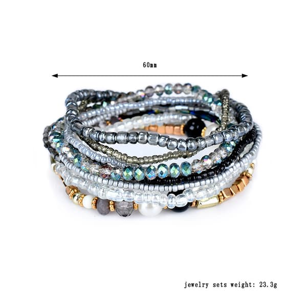 Boho Krystal Perle Stackable Armbånd Håndlavet Farverige Krystal Perle
