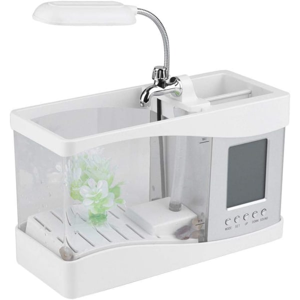 Akvarium Multifunktionell USB Laddningsbar Skrivbordselektronisk Akvarium