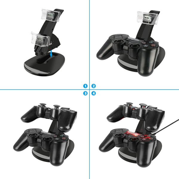 Egnet til PS3 Controller-oplader, Dual Console-oplader, opladningsstation