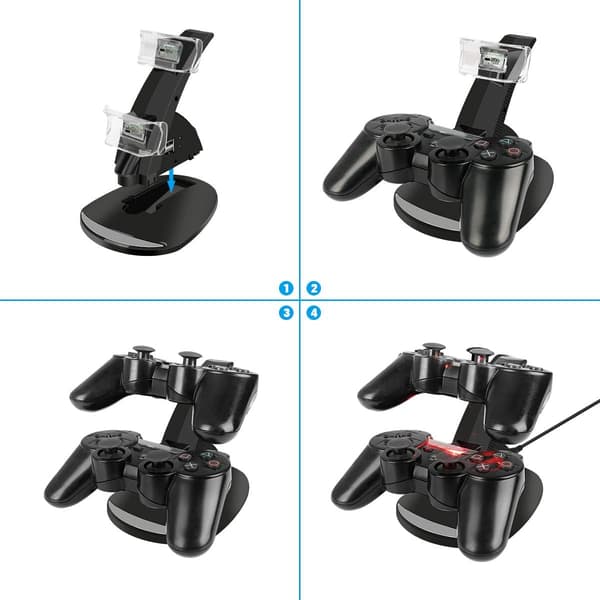 Lämplig för PS3-kontrollerladdare, Dual Console Charger Charging Doc