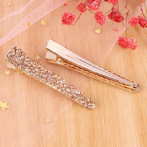 12-pack Rhinestone krokodil hårklämmor Fancy Crystal Duckbill hårklämmor