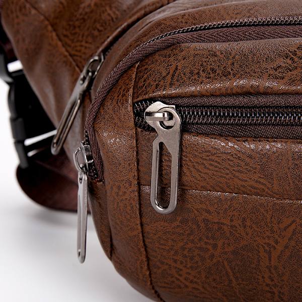 Pu Sling Bag Zipper Vedenpitävä Crossbody Rintapussi Pikakiinnitys Cl