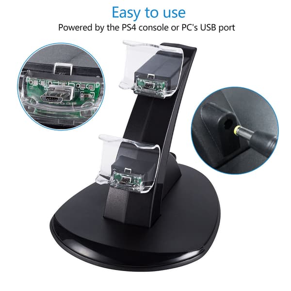Dobbel USB-ladingstasjon for Playstation 4