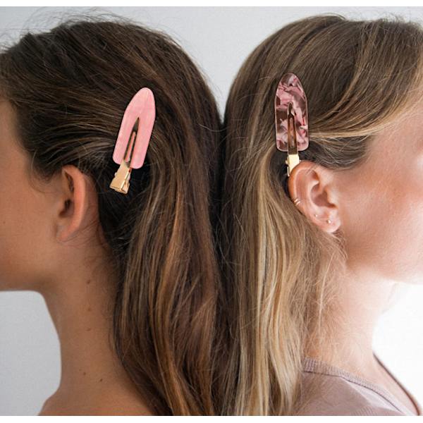 10 stk. hårklemmer, der ikke bøjer, til styling, flade klemmer i akrylharpiks, ingen folder