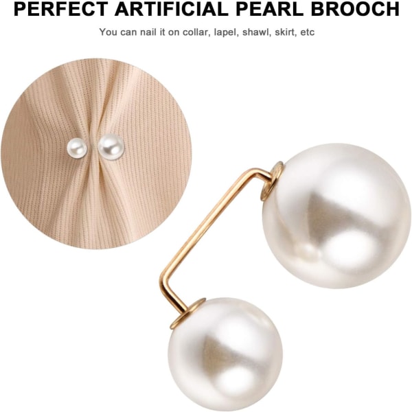 6st Faux Pearl Brosch Pins Tröja Sjal Clip Dress Cardigan Collar S