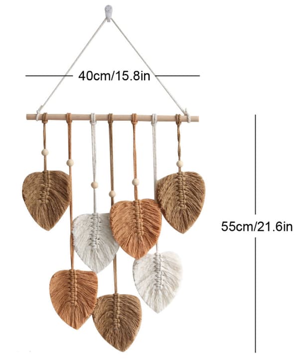 Blad Macrame Väggdekoration Boho Rum Heminredning Vävda Estetiska Väggbonader Hemrum Bröllopsdekoration