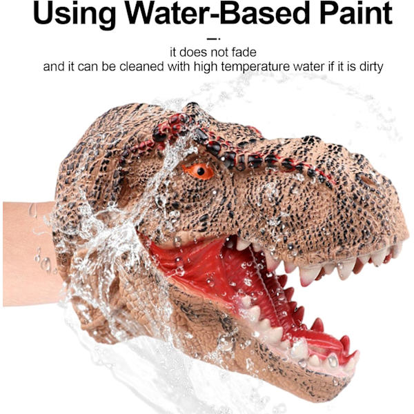 Plastleksakshuvud för djur, interaktiv handdocka, perfekt present till barn, Tyrannosaurus Rex, drakehuvud