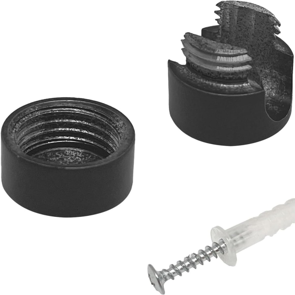 2 stk todelte vegg- og takfester, svart, for tekstilkabel, takmontering, apekatt, overflatemontert kabelholder for lampe DIY