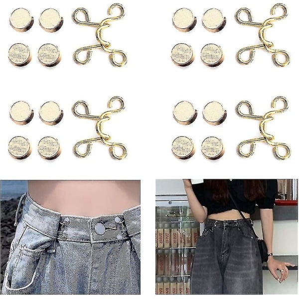 20 stycken justerbara midjebältesförlängare set jeansförlängare midjeförlängare knapp för byxor justerbar jeansknapp perfekt passform omedelbar knapp