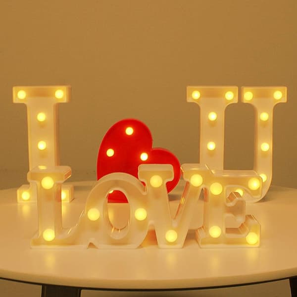 Led Marquee Lys Hjerteform Plast Led Skilt Til Bryllup Nattlys