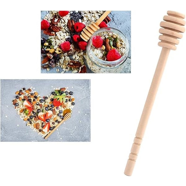 4 st 16 cm bruna trä honungsblandningsskedar honungsdippersticks honung