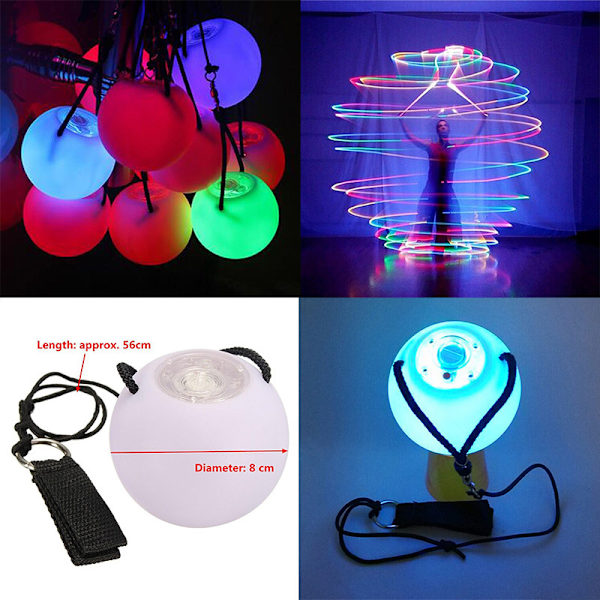 LED-bollar Mjuka Snurrande Glöd Kastade Bollar Nyhetsljus för Magdans Bollar Handrekvisita Scenframträdande Tillbehör (4 st)