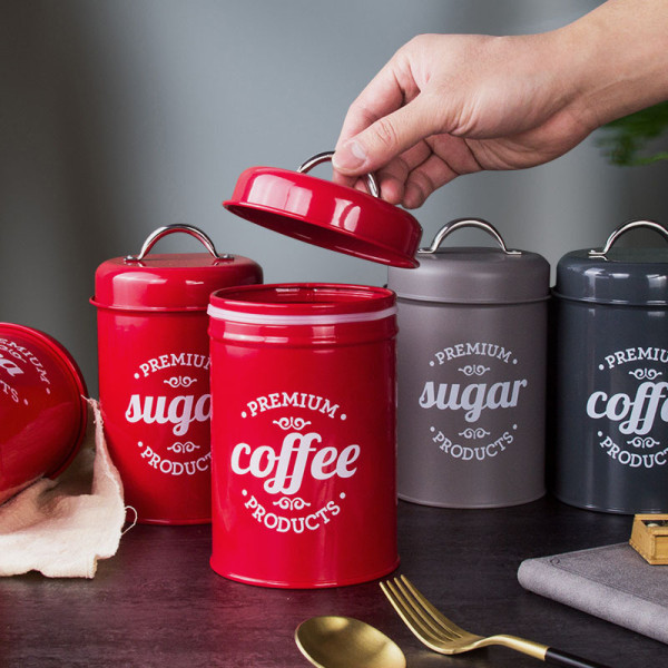 (Elfenben) Slikdåse Kaffe og lufttæt Kaffebeholder Rund Kaffebeholder Kaffe