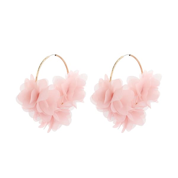 Kvinde Store Cirkulære Hoop Øreringe, Blomster Øreringe