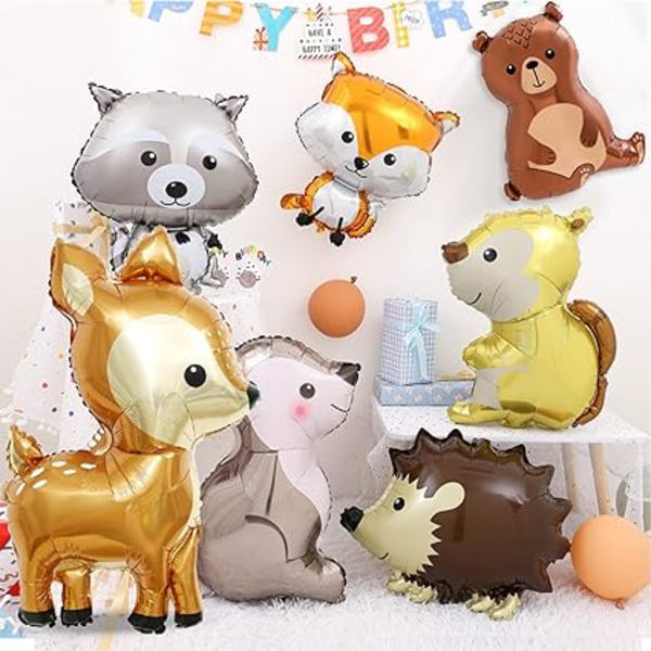 Jungle Dyre Balloner, Aluminiumsfolie Ballon, 7 Stykker Folie Ballon Anima