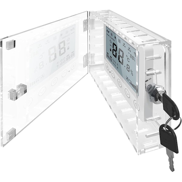 Universell termostatlåsbox med nyckel, genomskinlig stor termostatskydd för termostat på väggen, termostatskydd 18,5*12*5,6cm