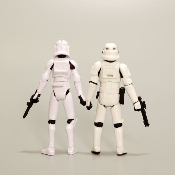 Star Wars Darth Vader Vit Samurai Clone Trooper 3,75 tum Rörlig
