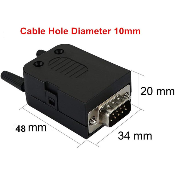 Anslutningsdon DB9 RS232 D-SUB hane till skruvanslutning 9-stiftsport t